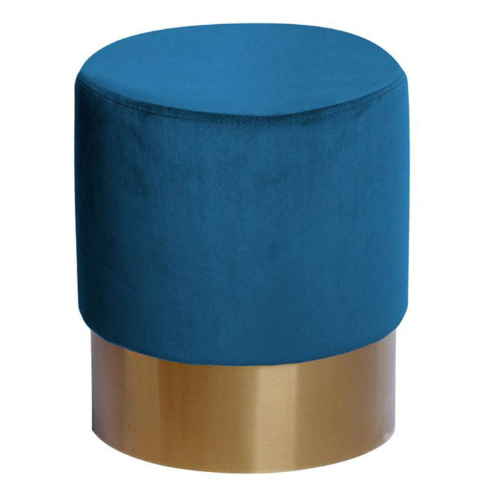 Paris Prix Pouf Rond Design "Nano" 42cm Bleu