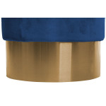 Paris Prix Pouf Rond Design "Nano" 42cm Bleu Foncé