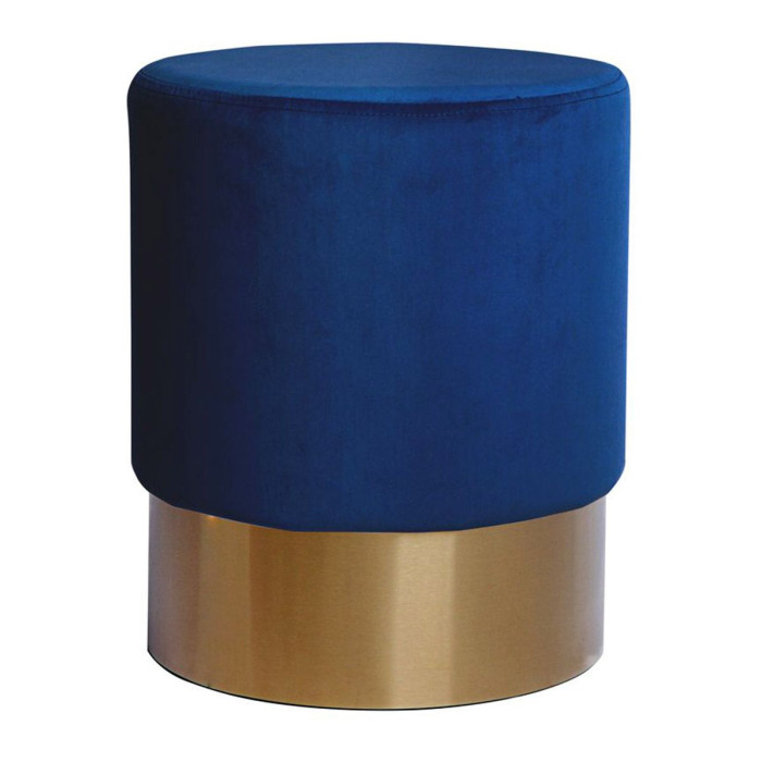 Paris Prix Pouf Rond Design "Nano" 42cm Bleu Foncé