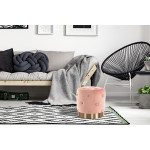 Paris Prix Pouf Rond Design "Piano" 40cm Rose