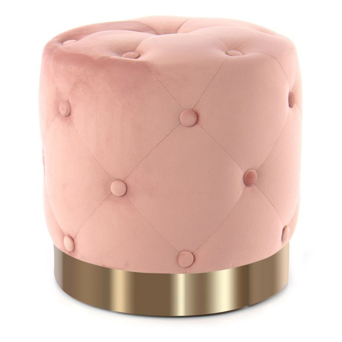 Paris Prix Pouf Rond Design "Piano" 40cm Rose