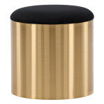 paris prix Pouf Rond Design "Puff" 46cm Noir & Or