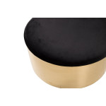 Paris Prix Pouf Rond Design "Puff" 75cm Noir & Or