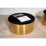 Paris Prix Pouf Rond Design "Puff" 75cm Noir & Or