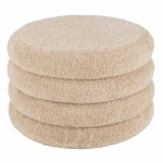 paris prix Pouf Rond Design "Teddy" 65cm Beige