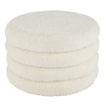 paris prix Pouf Rond Design "Teddy" 65cm Blanc