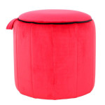 paris prix Pouf Rond Velours "Reese" 43cm Rouge