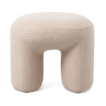 Paris Prix Pouf Tissu Bouclette "Aria" 46cm Beige