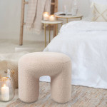 Paris Prix Pouf Tissu Bouclette "Aria" 46cm Beige