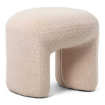 paris prix Pouf Tissu Bouclette "Aria" 46cm Beige