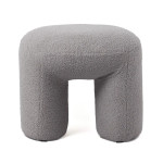 Paris Prix Pouf Tissu Bouclette "Aria" 46cm Gris