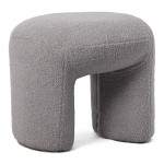 paris prix Pouf Tissu Bouclette "Aria" 46cm Gris