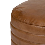 Paris Prix Pouf Vintage En Cuir "Gaj" 45cm Caramel