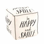 paris prix Pouf Vintage en Tissu "Smile" 48cm Écru