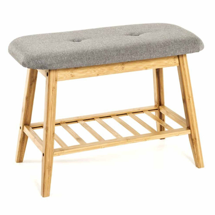 Paris Prix Range-Chaussures & Banc "Emma" 60cm Gris