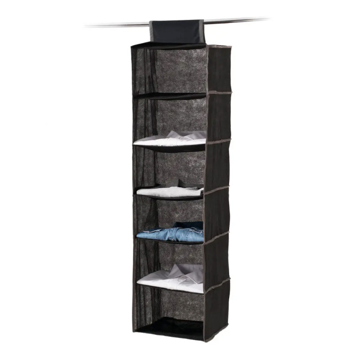 Paris Prix Range-Chemises 6 Cases "Order" 120cm Noir