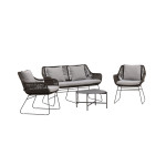 Paris Prix Salon De Jardin "Davao" 133cm Marron & Gris