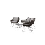 Paris Prix Salon De Jardin "Davao" 133cm Marron & Gris