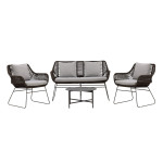 paris prix Salon de Jardin "Davao" 133cm Marron & Gris