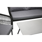 Paris Prix Salon De Jardin "Lindos" 134cm Noir & Gris