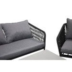 Paris Prix Salon De Jardin "Lindos" 134cm Noir & Gris