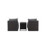 Paris Prix Salon De Jardin "Quad" 66cm Noir