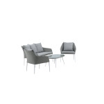 Paris Prix Salon De Jardin "Spoga" 151cm Gris & Blanc