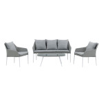 paris prix Salon de Jardin "Spoga" 151cm Gris & Blanc