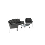 Paris Prix Salon De Jardin "Spoga" 151cm Gris & Noir