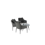 Paris Prix Salon De Jardin "Spoga" 151cm Gris & Noir