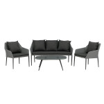 paris prix Salon de Jardin "Spoga" 151cm Gris & Noir