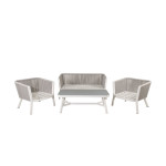 Paris Prix Salon De Jardin "Virya" 150cm Blanc & Gris