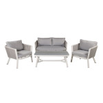 paris prix Salon de Jardin "Virya" 150cm Blanc & Gris