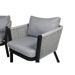 Paris Prix Salon De Jardin "Virya" 150cm Noir & Gris