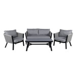 paris prix Salon de Jardin "Virya" 150cm Noir & Gris