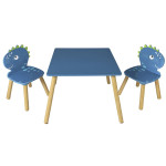 Paris Prix Table & 2 Chaises Enfant "Dino" 55cm Bleu