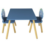 Paris Prix Table & 2 Chaises Enfant "Dino" 55cm Bleu