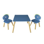 paris prix Table & 2 Chaises Enfant "Dino" 55cm Bleu