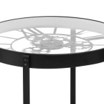 Paris Prix Table à Café En Verre "Pendule" 50cm Noir