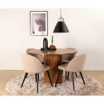 Paris Prix Table à Manger Ronde "Bianca" 110cm Noyer