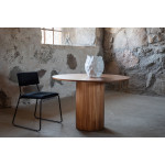 Paris Prix Table à Manger Ronde "Bianca" 110cm Noyer