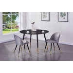 Paris Prix Table à Manger Ronde "Dipp" 115cm Noir & Or