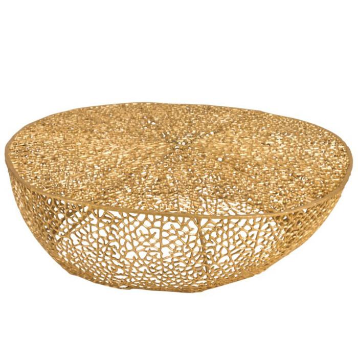 Paris Prix Table Basse Design "Corail" 114cm Or