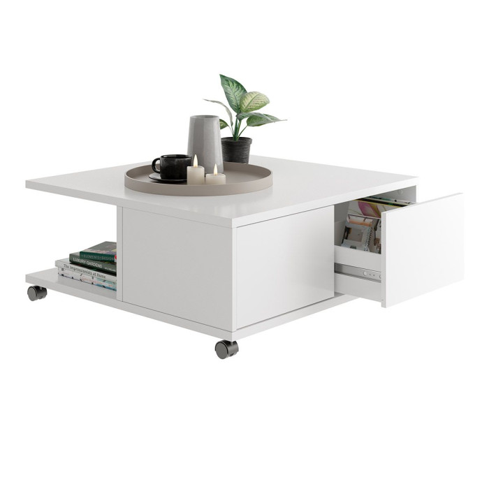 Paris Prix Table Basse Design "Volgan" 70cm Blanc