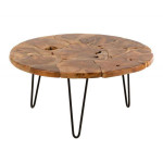 paris prix Table Basse en Teck "Manuel" 80cm Marron