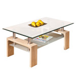 Paris Prix Table Basse En Verre "Leny" 100cm Naturel