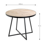 Paris Prix Table Basse "Miranda" 60cm Chêne & Noir