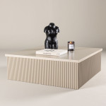 Paris Prix Table Basse Nervurée "Lenox" 90cm Beige