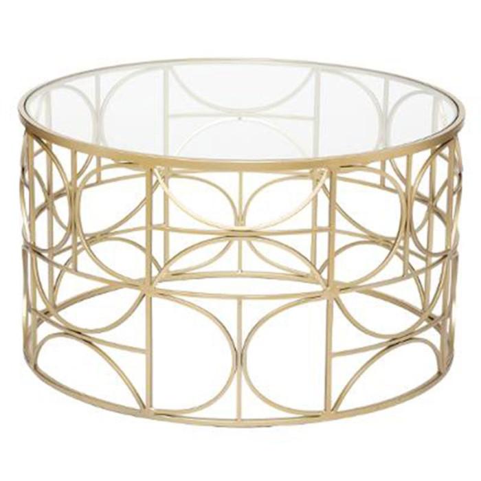 Paris Prix Table Basse Ronde Design "Suite" 71cm Or