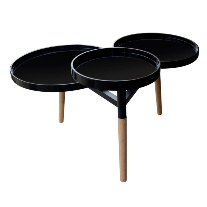Paris Prix Table D'Appoint Déco "Butler" 86cm Noir